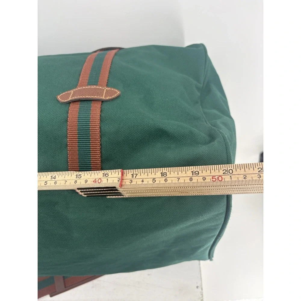 VTG Polo Ralph Lauren Fragrance Duffel Bag Green Nylon Canvas Weekender Pony 20
